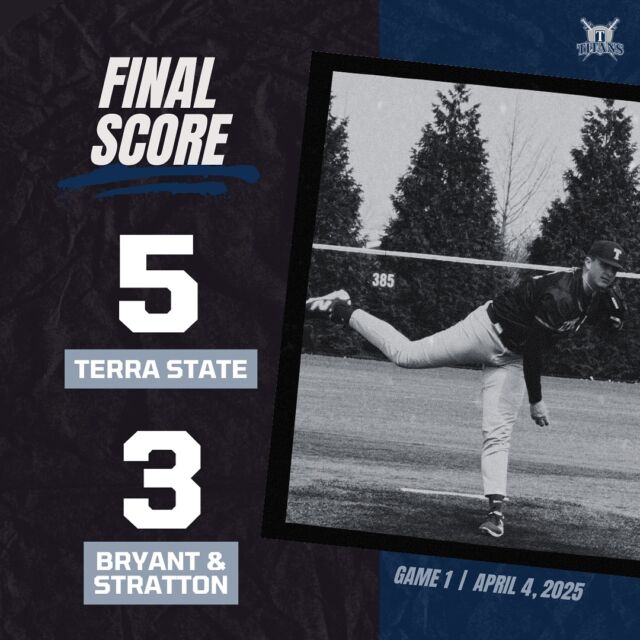Our Titans split the double header against @bryantstrattoncollege ⚾️